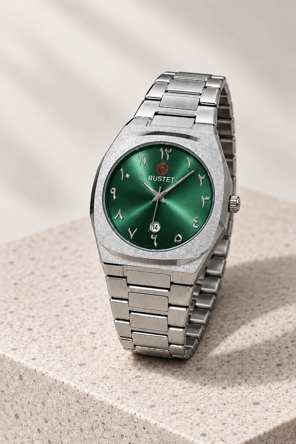 Rustet Emerald Green Arabic Dial Watch